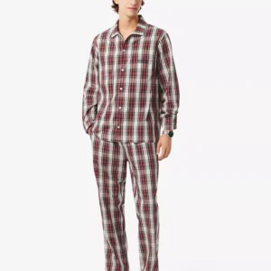 Men's Poplin Plaid Pattern Pajama Set
