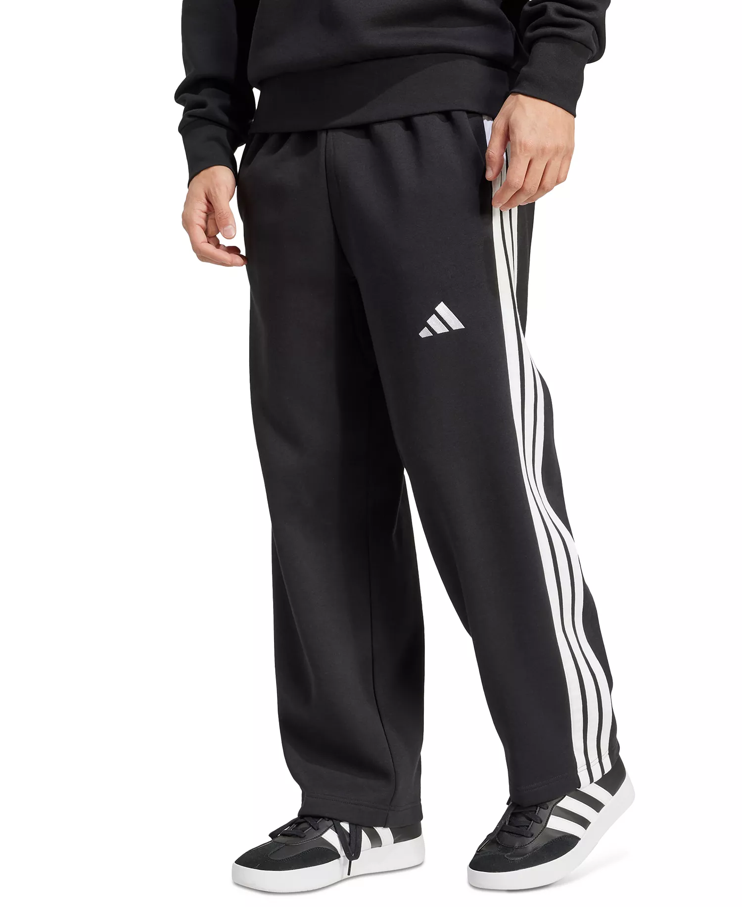 mni-7b65f4b0686c614b49f6859d4df15f0e Men's Wide-Leg 3-Stripes Fleece Pants