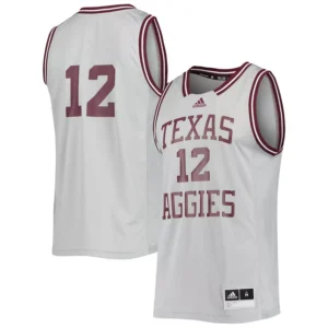 Men's #12 Gray Texas A&M Aggies Reverse Retro Jersey