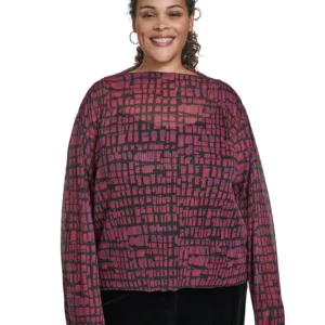 Plus Size Printed Long Sleeves Top