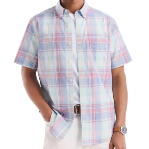 Men's Classic-Fit Plaid Button-Down Poplin Shirt