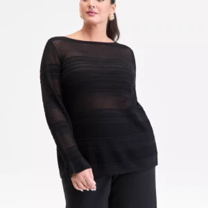 Plus Size Boat-Neck Pointelle Sweater, Macy's Exclusive