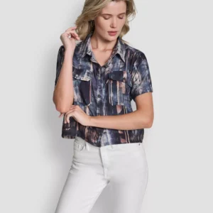Women's Printed Camp Short Sleeve Shirt