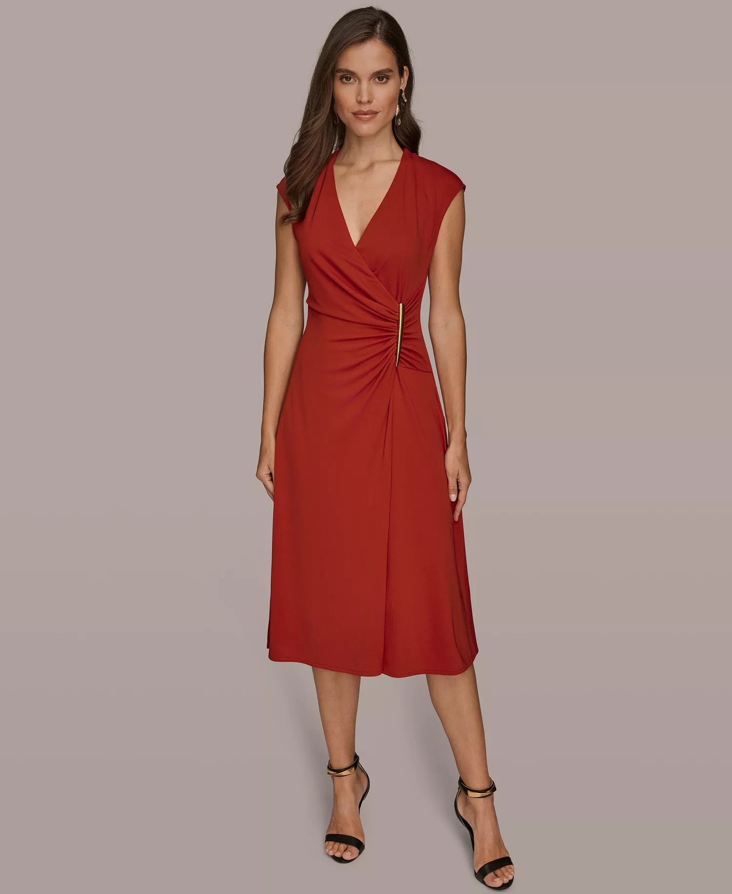 mni-7e36c2d73a6a0e7487b4add25fa8ee09 Women's V-Neck Midi Dress
