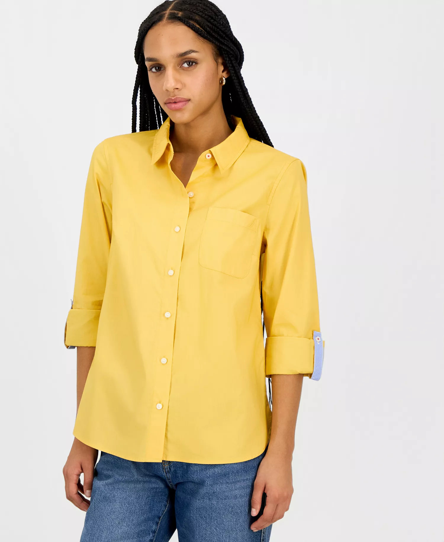 mni-7f43327f3f0679407ed4b0adff9fe1c4 Women's Roll-Tab Button-Front Shirt — изображение 9