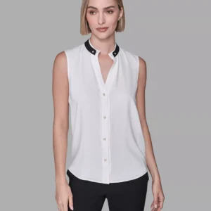 Women's V-Neck Button Down Top