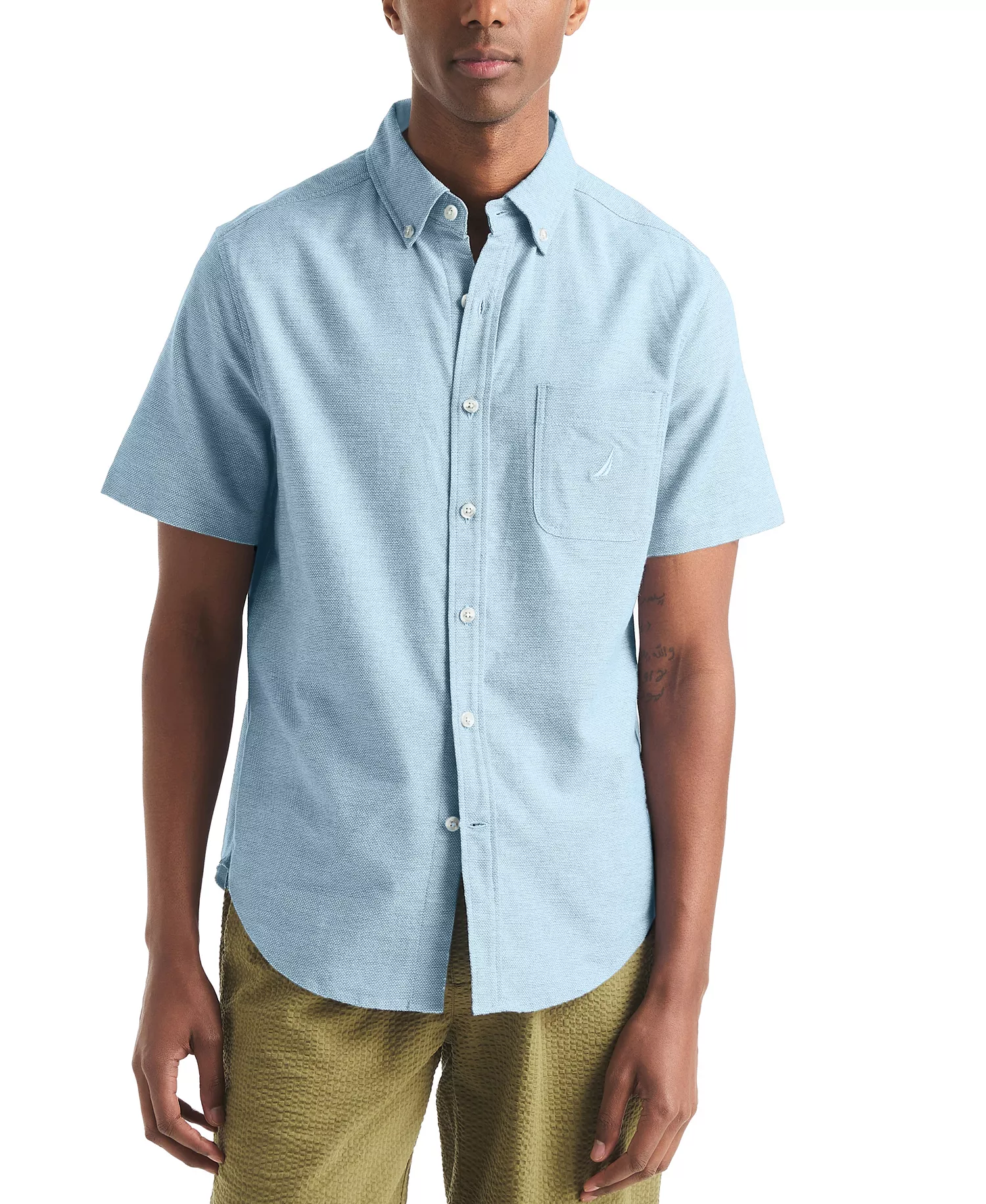 mni-7fdcb7a6f665522907826f5f3e8f95bd Men's Oxford Short-Sleeve Shirt — изображение 3