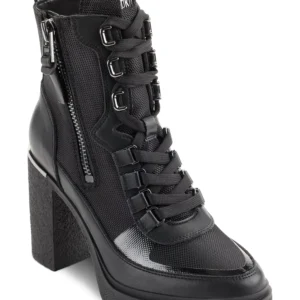 Women's Toia Lace-Up Zip Block Heel Booties