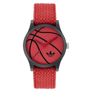 Unisex Analog Red Nylon Watch, 39mm
