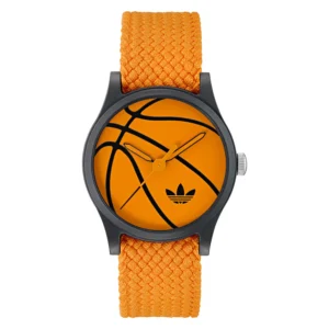 Unisex Analog Orange Nylon Watch, 39mm
