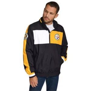 Men's Black Pittsburgh Steelers Gael Lightweight Half-Zip Hoodie