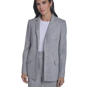 Women's Novelty Open Front Jacket and Novelty Wide-Leg Pant