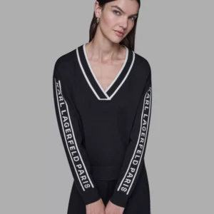Women's Logo Tape V-Neck Sweater
