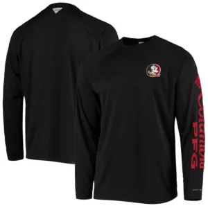 Men's Black Florida State Seminoles Terminal Tackle Omni-Shade Raglan Long Sleeve T-shirt