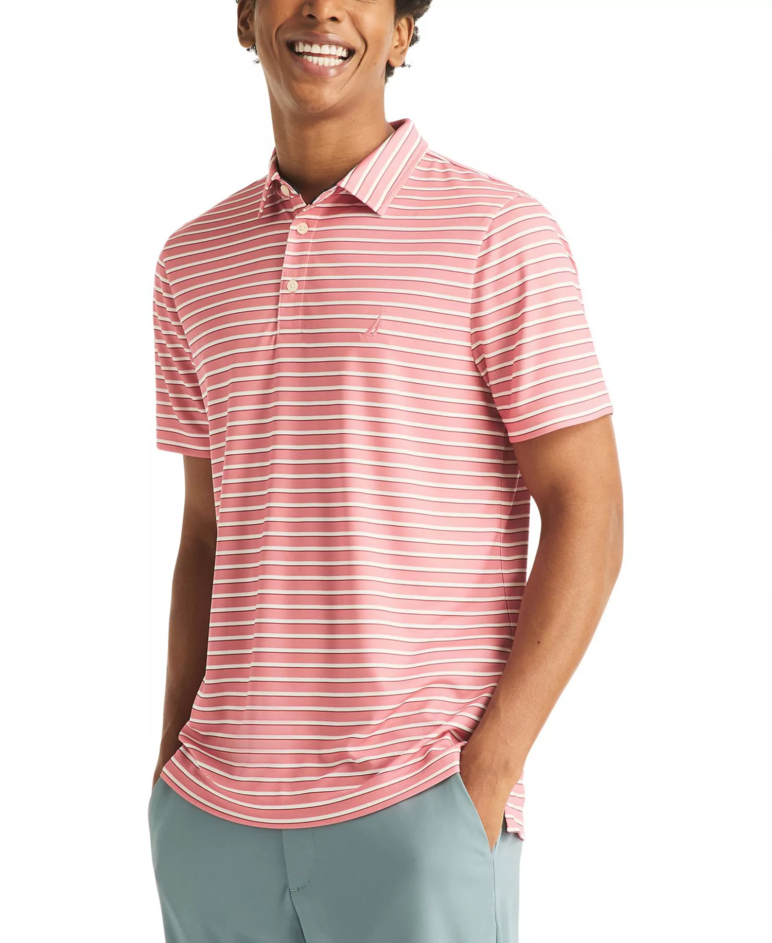 mni-833033dcd8e387dadb07f65b2e5b1a58 Men's Short-Sleeve Stripe Print Golf Polo Shirt — изображение 4