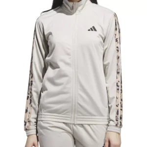Women's Animal-Print Stripe Tricot Track Jacket