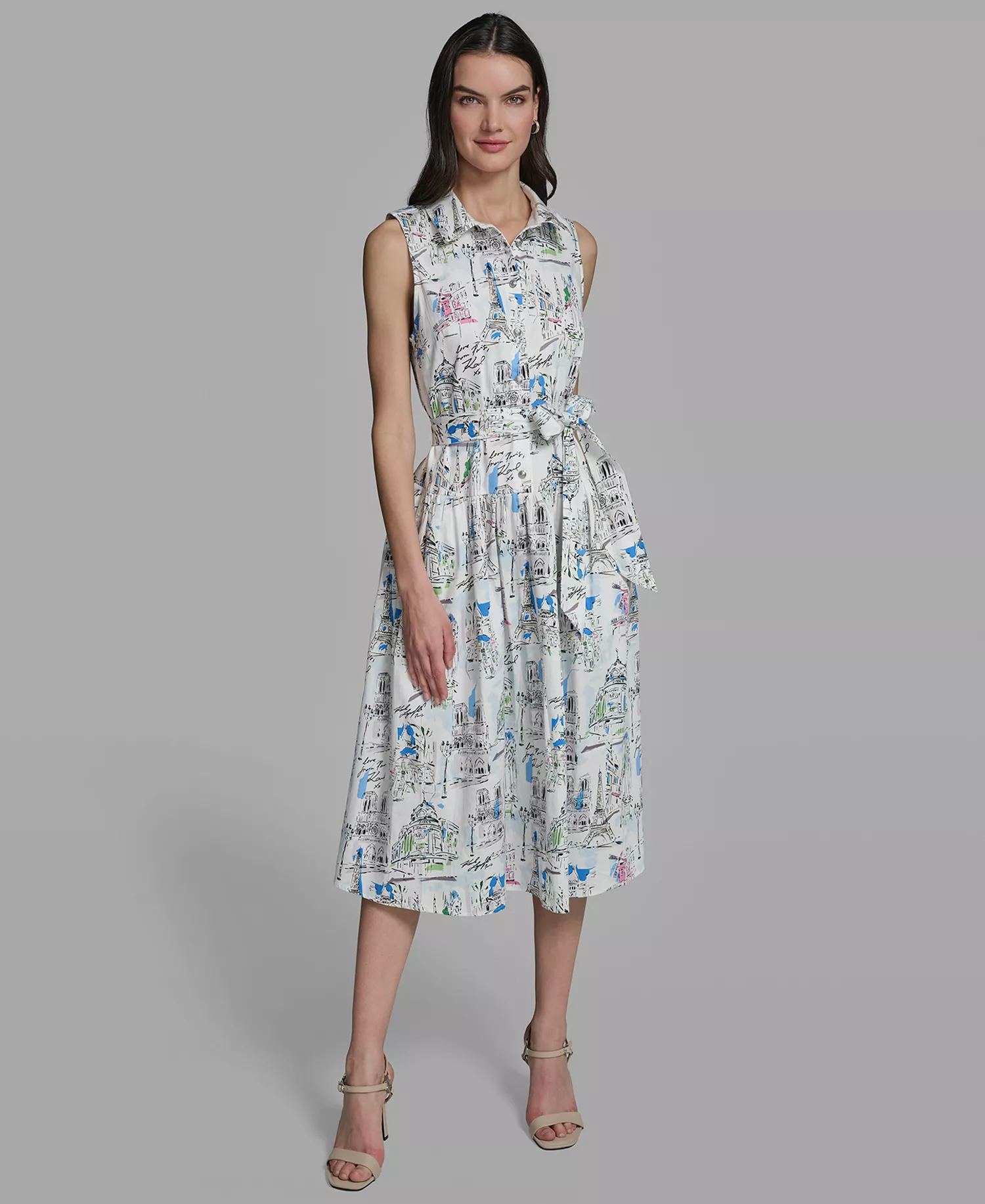 mni-84238a30e38d5cc799a745bdd698764b Petite Collared Neck Midi Dress