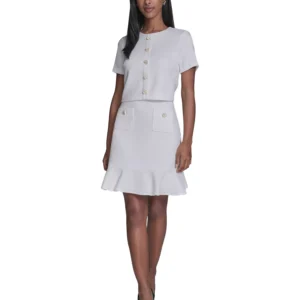 Women's Crewneck Ruffle Hem Dress