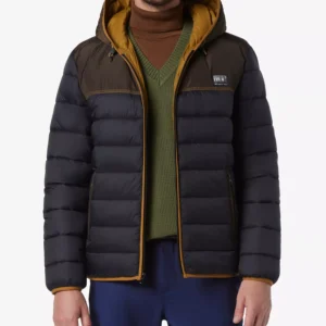 Men's Malone Mixed-Media Colorblocked Packable Hooded Jacket