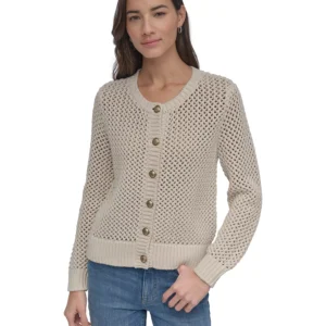 Women's Open-Knit Cardigan Sweater