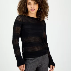 Petite Ruffle Pointelle Sweater, Macy's Exclusive