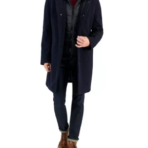 Men's Classic-Fit Bib Wool Blend Overcoat