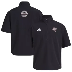 Men's Black Texas A&M Aggies 2024 Half-Zip Short Sleeve Training Jacket