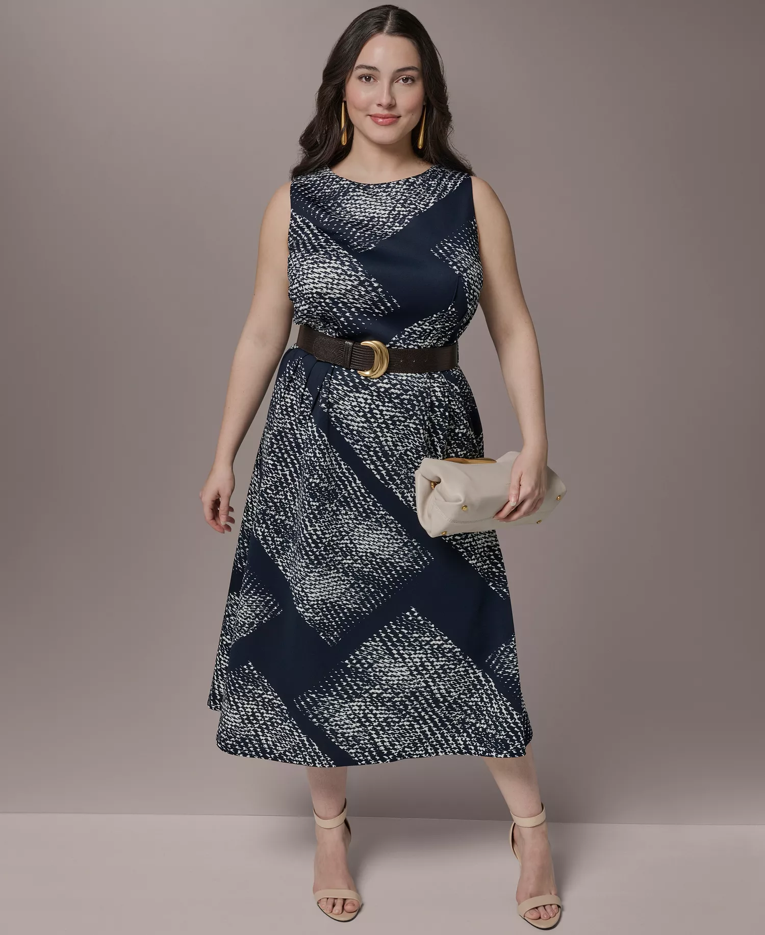 mni-8902e1698bb33ae9068b498049201e1b Plus Size Belted Scuba Midi Dress