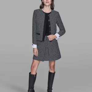 Women's Five-Button Cropped Tweed Jacket