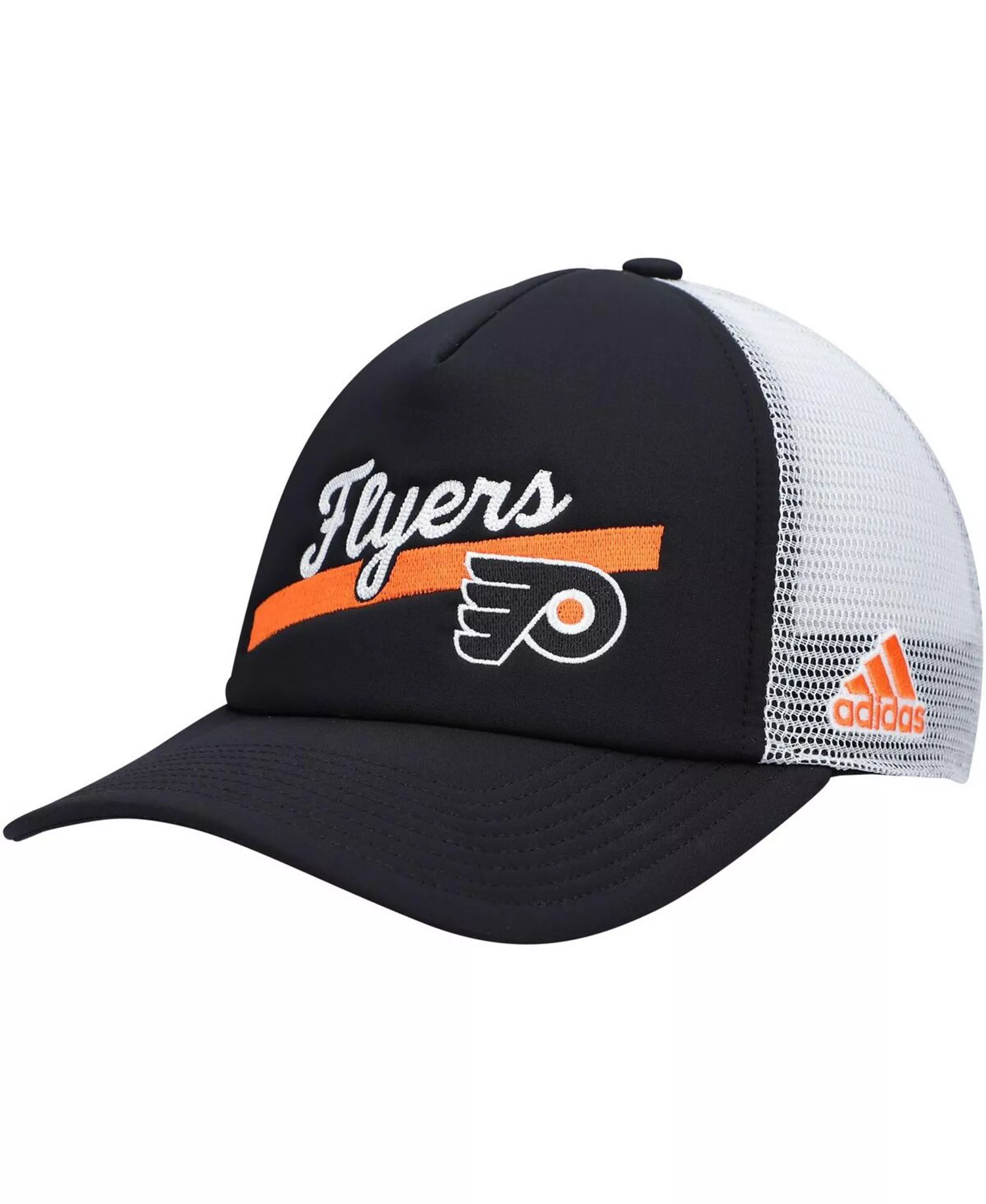 mni-89299853d50db829bbbe3c18437bec51 Women's Black, White Philadelphia Flyers Foam Trucker Snapback Hat