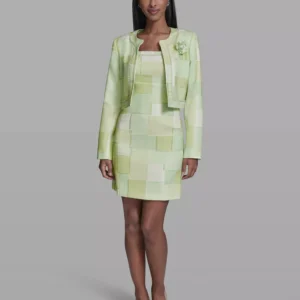 Women's Printed Tweed Open-Front Jacket