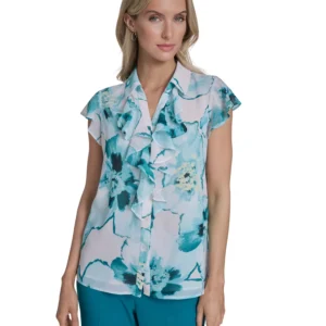Petite Collared Woven Top