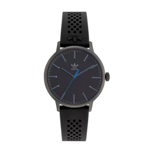 Unisex Three Hand Code One Black Silicone Strap Watch 38mm