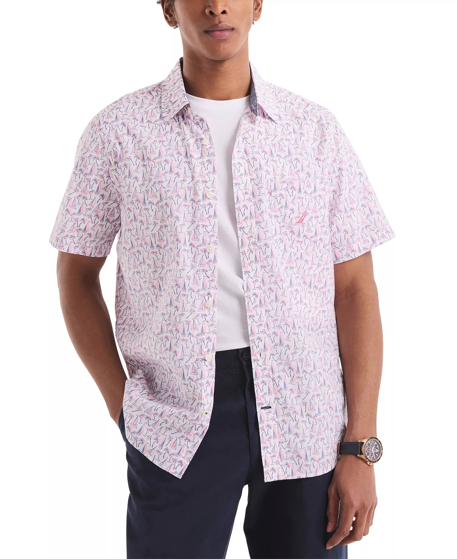 mni-8b3c074eb5fccedabf66bb916e370efc Men's Classic-Fit Printed Button-Down Shirt