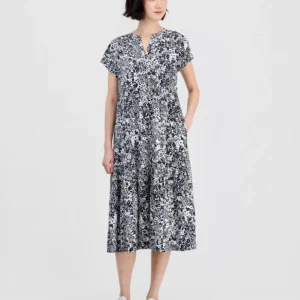 Jeans Women's Shadow Floral Tiered Midi Dress