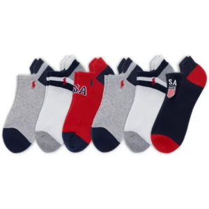 Men's USA Logo Low-Cut Socks, 6-Pack