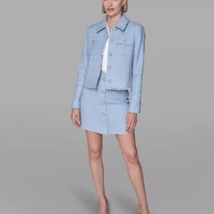 Women's Five-Button Cropped Tweed Jacket