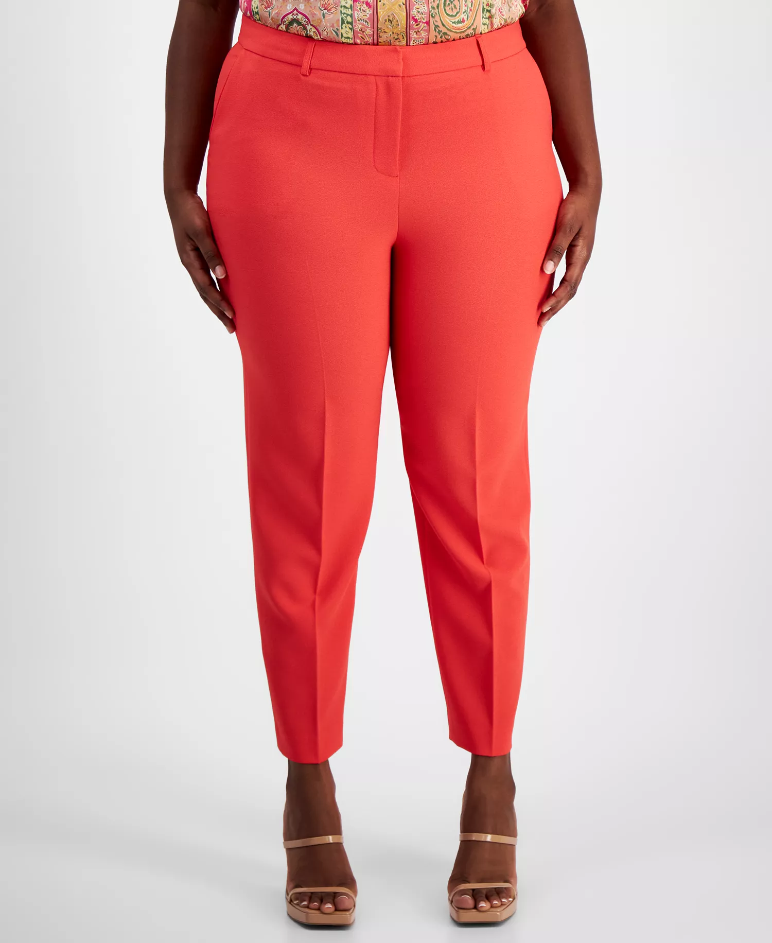 mni-8dbf20b8344e079d9a0606f02896f95c Plus Size Classic Mid Rise Ankle Pants