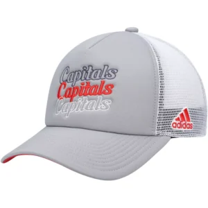 Women's Gray, White Washington Capitals Foam Trucker Snapback Hat