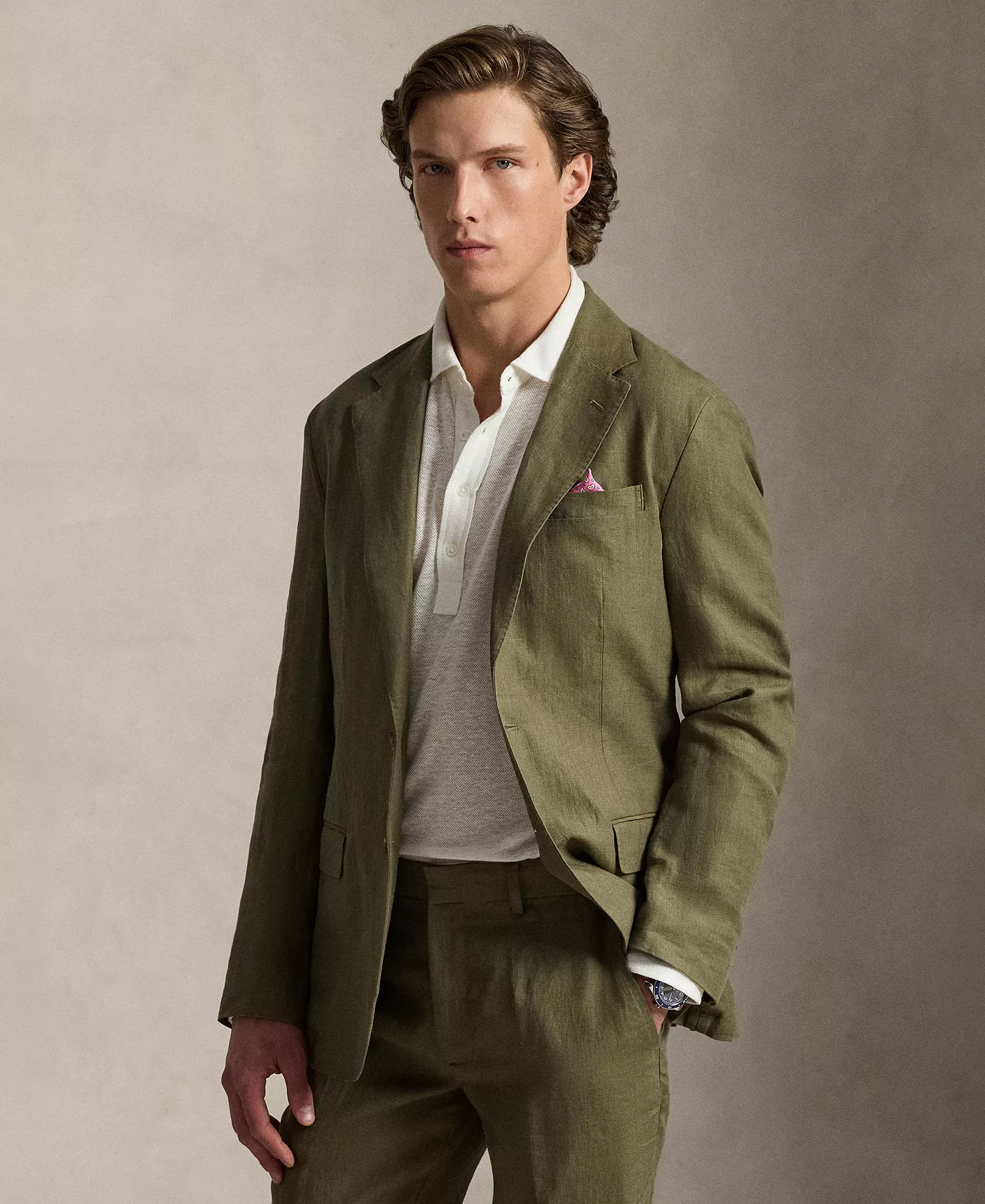 mni-8ea0b49f77033d52bff927350a28c45b Men's Polo Soft Modern Linen Suit Jacket — изображение 6