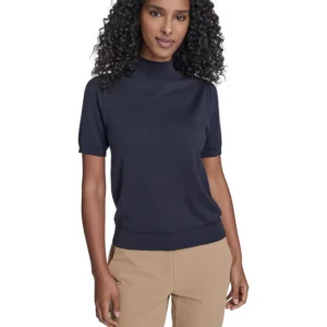 Women's Short-Sleeve Mock Neck Sweater