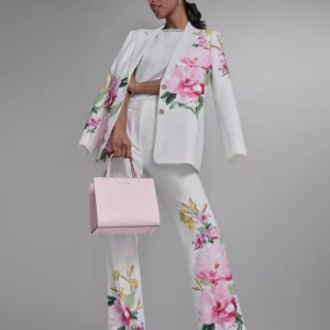 Women's Mid-Rise Placed Floral Print Pants