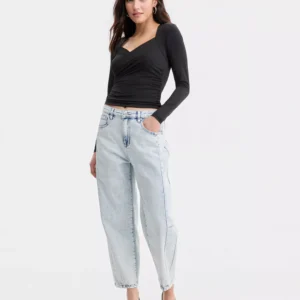 Women's Acid-Wash Barrel Jeans, Macy's Exclusive