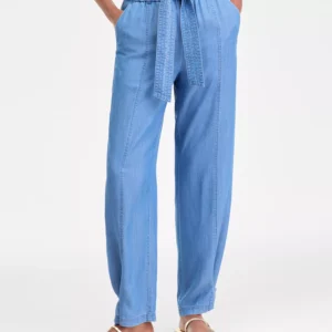Women's Tie-Waist Chambray Pants, Macy's Exclusive