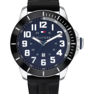 Men's Black Silicone Strap Watch 44mm, Created for Macy's