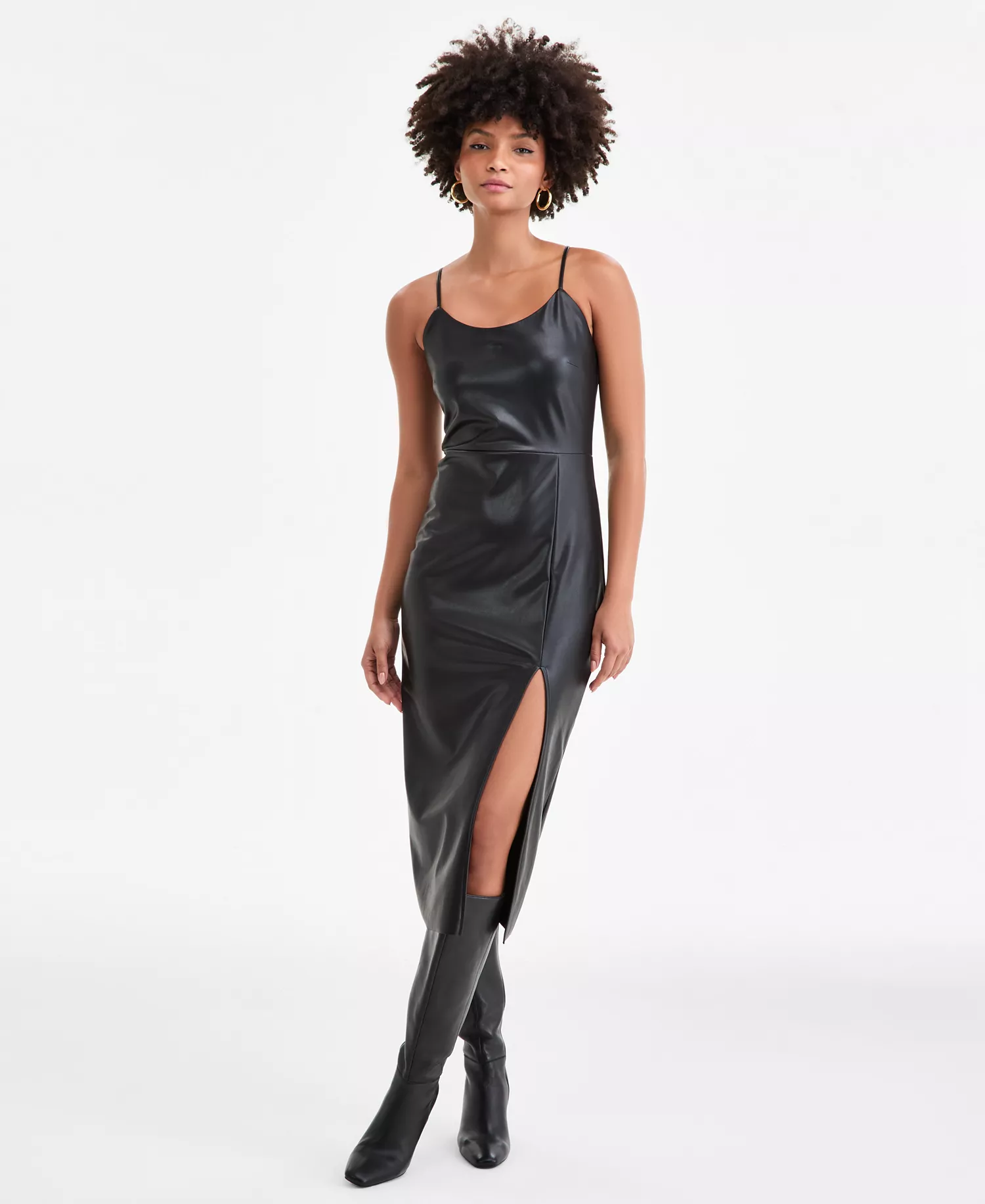 mni-91e857d97a1c0437af8a0d1cf7f411e4 Women's Faux-Leather Midi Dress, Macy's Exclusive