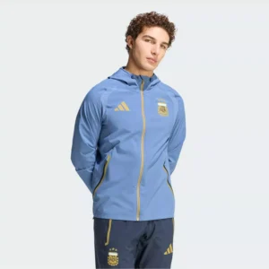 Men's Blue Argentina National Team FIFA x World Cup Tiro Travel Raglan Full-Zip Windbreaker Hoodie