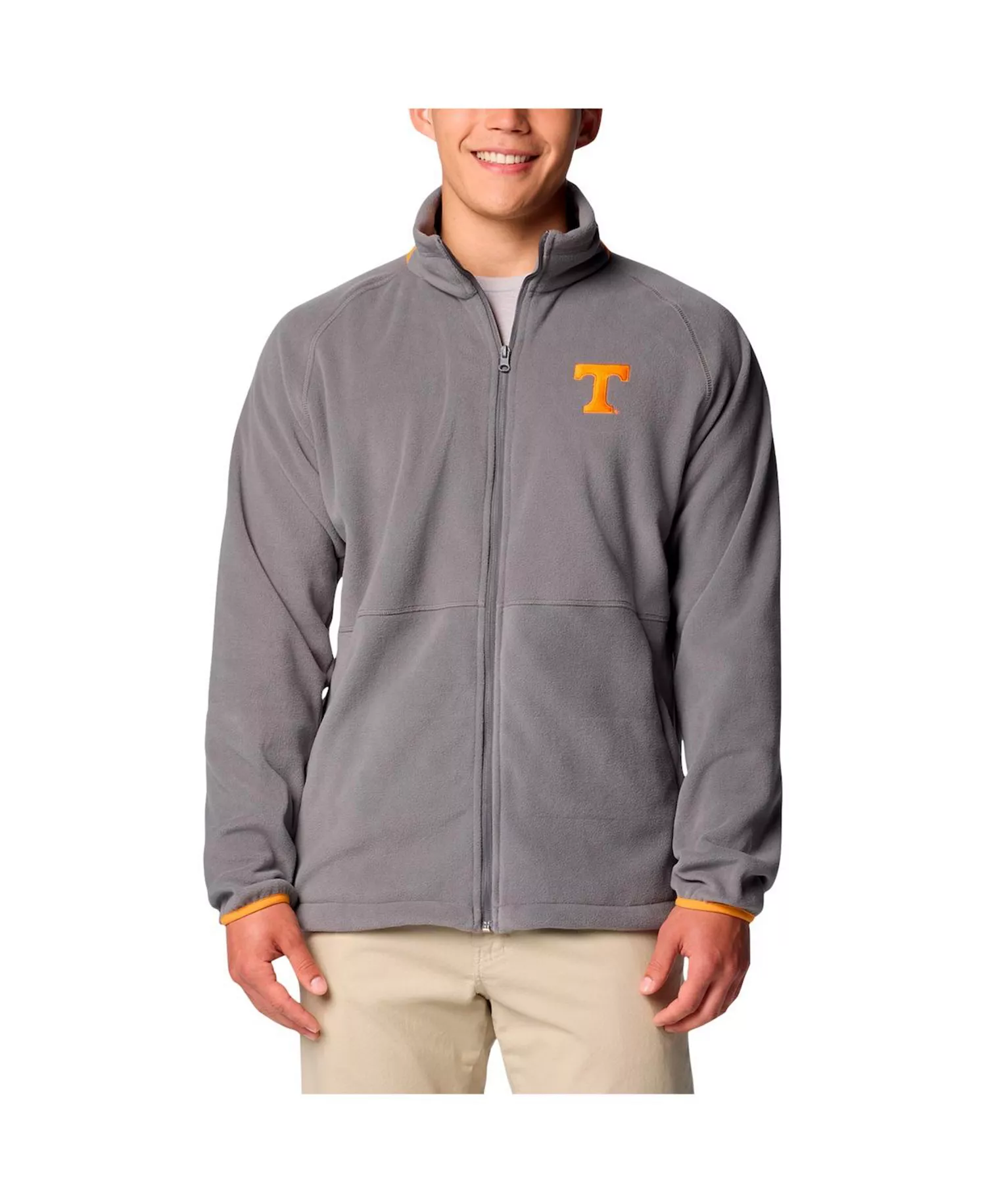 mni-9204d2ac59e108b5499790dc151e12f0 Men's Gray Tennessee Volunteers Big Tall Flanker IV Fleece Raglan Full-Zip Jacket