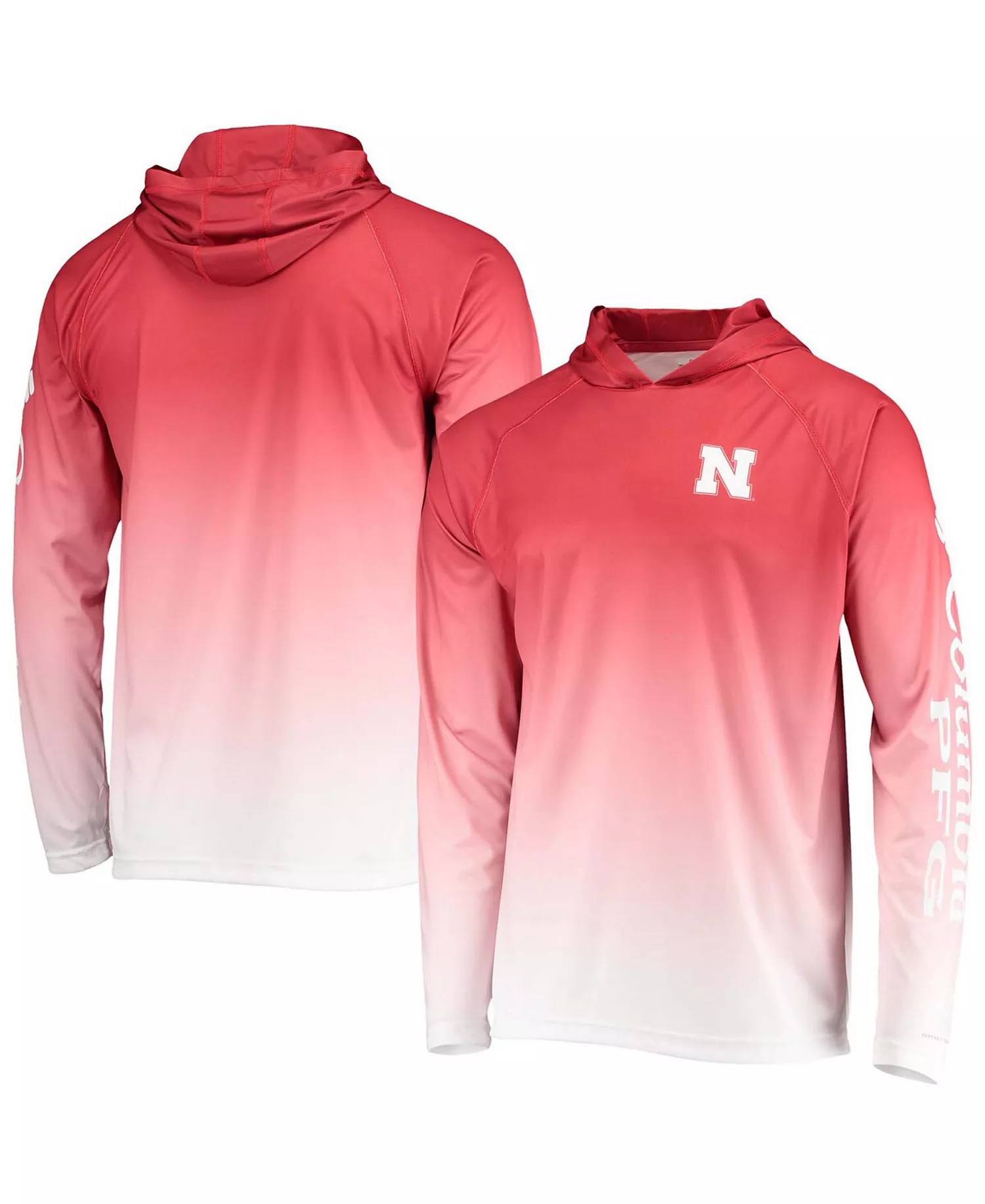 mni-929f69036d7a9e3702474fec74efde0c Men's Scarlet Nebraska Huskers Terminal Tackle Omni-Shade UPF 50 Long Sleeve Hooded T-shirt