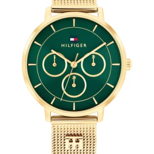 Women's Multifunction Gold Tone Stainless Steel Mesh Bracelet Watch, 36mm